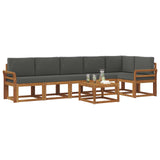Outdoor Sofa Set with Cushion 7 pcs Natural and Anthracite - Side View