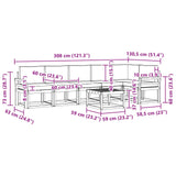 Outdoor Sofa Set with Cushion 7 pcs Natural and Anthracite - Extra Image