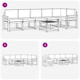Outdoor Sofa Set with Cushion 7 pcs Natural and Anthracite - Low Angle