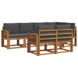 Outdoor Sofa Set with Cushion 7 pcs Natural and Anthracite