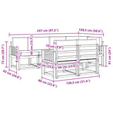Outdoor Sofa Set with Cushion 7 pcs Natural and Anthracite