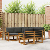 Outdoor Sofa Set with Cushion 7 pcs Natural and Anthracite