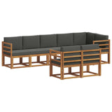 Outdoor Sofa Set 8 pcs Natural and Anthracite - Front View