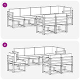 Outdoor Sofa Set 8 pcs Natural and Anthracite - Close-Up Angle