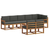 Outdoor Sofa Set 8 pcs Natural and Anthracite - Front View