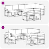 Outdoor Sofa Set 8 pcs Natural and Anthracite - Close-Up Angle