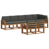 Outdoor Sofa Set 8 pcs Natural and Anthracite - Front View
