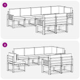 Outdoor Sofa Set 8 pcs Natural and Anthracite - Close-Up Angle