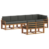 Outdoor Sofa Set 8 pcs Natural and Anthracite - Front View