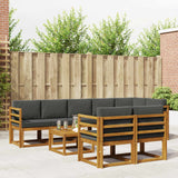 Outdoor Sofa Set 9 pcs Natural and Anthracite