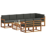 Outdoor Sofa Set 9 pcs Natural and Anthracite - Side View