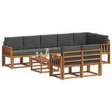 Outdoor Sofa Set 9 pcs Natural and Anthracite - Side View
