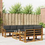 Outdoor Sofa Set 9 pcs Natural and Anthracite