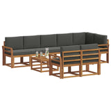 Outdoor Sofa Set 9 pcs Natural and Anthracite - Side View