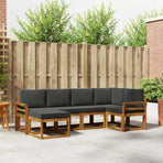 Outdoor Sofa Set 6 pcs 6-Seaters Natural and Anthracite