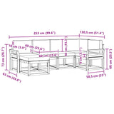 Outdoor Sofa Set with Cushion 6 pcs Natural and Anthracite - Extra Image