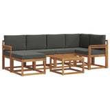 Outdoor Sofa Set with Cushion 7 pcs Natural and Anthracite