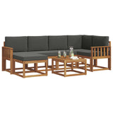 Outdoor Sofa Set with Cushion 7 pcs Natural and Anthracite
