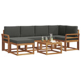 Outdoor Sofa Set with Cushion 7 pcs Natural and Anthracite - Side View