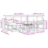 Outdoor Sofa Set with Cushion 7 pcs Natural and Anthracite