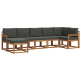 Outdoor Sofa Set with Cushion 7 pcs Natural and Anthracite - Front View