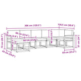 Outdoor Sofa Set with Cushion 7 pcs Natural and Anthracite - Extra Image