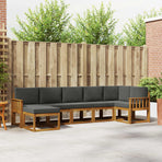 Outdoor Sofa Set 7 pcs Natural and Anthracite