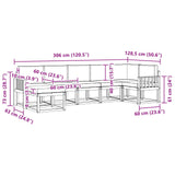 Outdoor Sofa Set with Cushion 7 pcs Natural and Anthracite - Extra Image