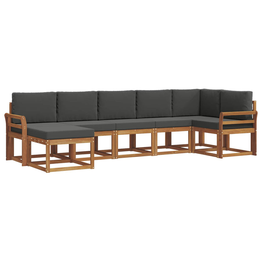 Outdoor Sofa Set 7 pcs Natural and Anthracite