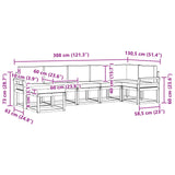Outdoor Sofa Set with Cushion 7 pcs Natural and Anthracite