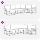 Outdoor Sofa Set with Cushion 7 pcs Natural and Anthracite - Close-Up Angle