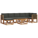 Outdoor Sofa Set with Cushion 8 pcs Natural and Anthracite