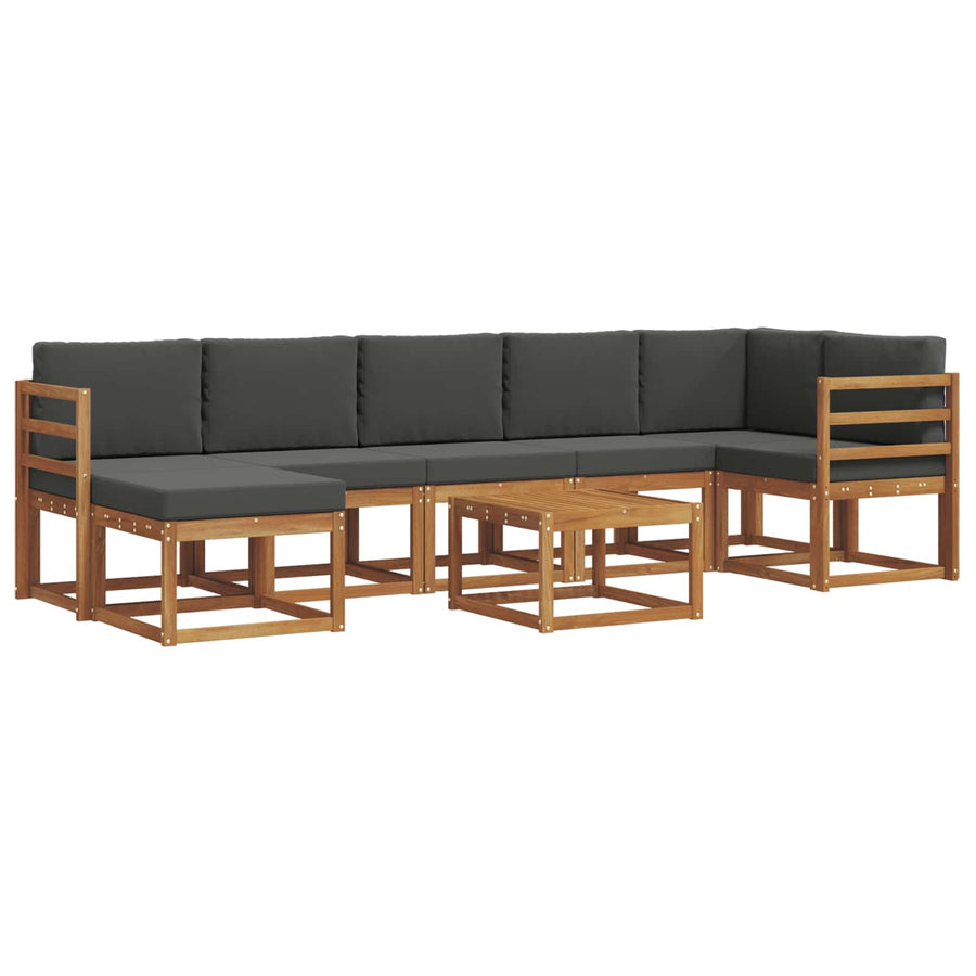 Outdoor Sofa Set 8 pcs Natural and Anthracite