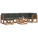 Outdoor Sofa Set with Cushion 8 pcs Natural and Anthracite