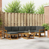 Outdoor Sofa Set with Cushion 8 pcs Natural and Anthracite