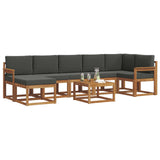 Outdoor Sofa Set with Cushion 8 pcs Natural and Anthracite - Side View