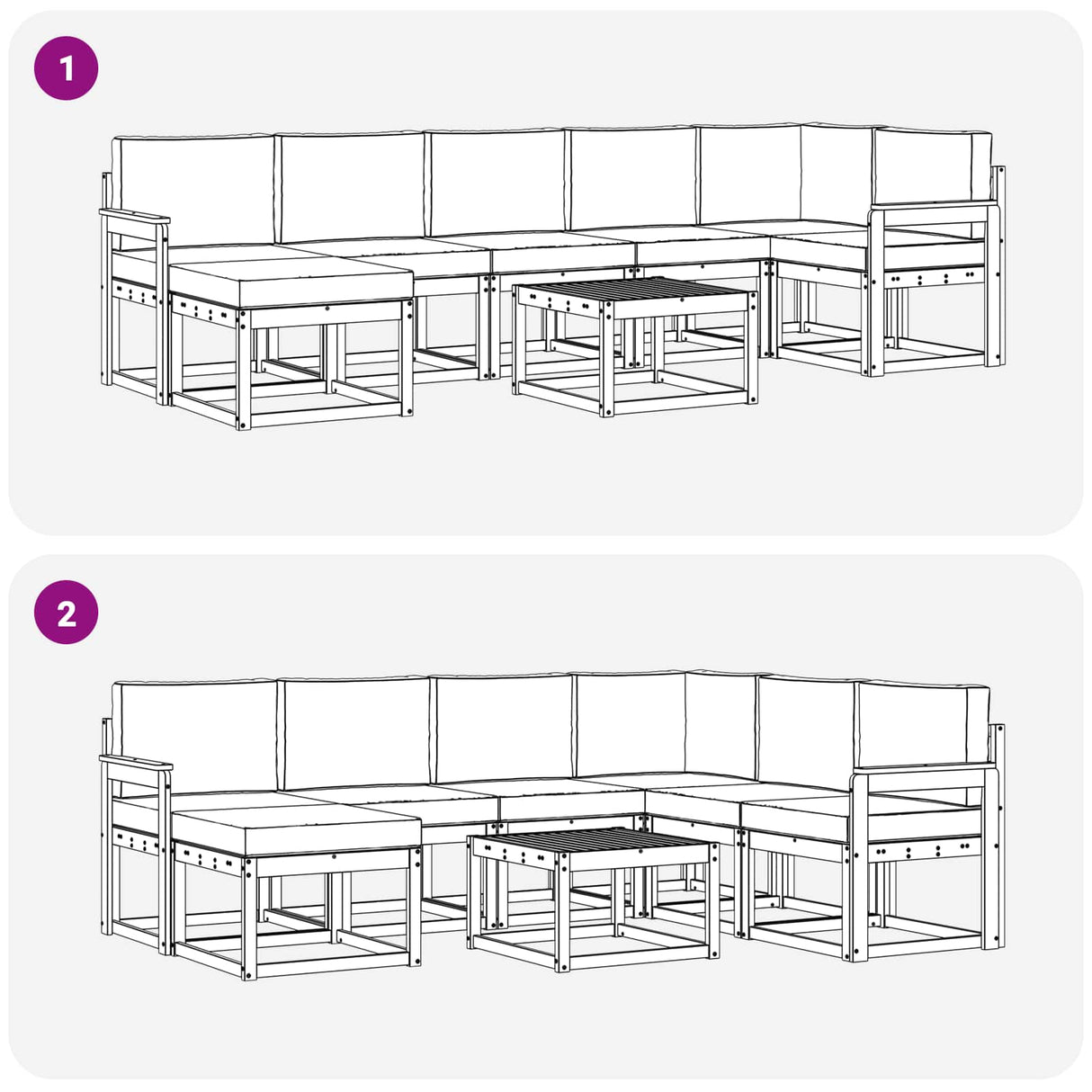 Outdoor Sofa Set with Cushion 8 pcs Natural and Anthracite