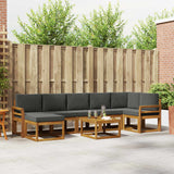 Outdoor Sofa Set with Cushion 8 pcs Natural and Anthracite