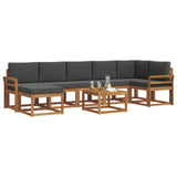 Outdoor Sofa Set with Cushion 8 pcs Natural and Anthracite