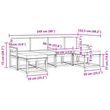 Outdoor Sofa Set with Cushion 6 pcs Natural and Anthracite - Low Angle