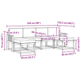 Outdoor Sofa Set with Cushion 6 pcs Natural and Anthracite - Low Angle