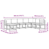 Outdoor Sofa Set with Cushion 8 pcs Natural and Anthracite