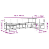 Outdoor Sofa Set with Cushion 8 pcs Natural and Anthracite