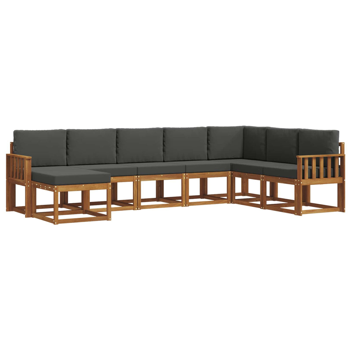 Outdoor Sofa Set with Cushion 8 pcs Natural and Anthracite