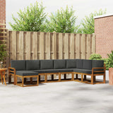 Outdoor Sofa Set with Cushion 8 pcs Natural and Anthracite