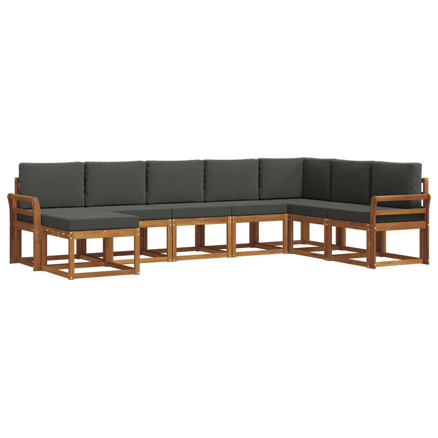 Outdoor Sofa Set 8 pcs 8-Seaters Natural and Anthracite