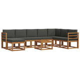 Outdoor Sofa Set with Cushion 9 pcs Natural and Anthracite