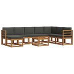 Outdoor Sofa Set 9 pcs Natural and Anthracite