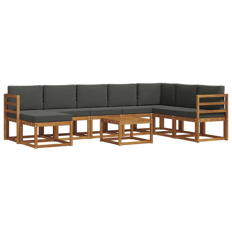 Outdoor Sofa Set 9 pcs Natural and Anthracite