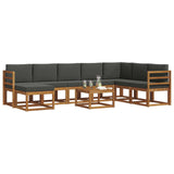 Outdoor Sofa Set with Cushion 9 pcs Natural and Anthracite - Side View